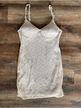 Lace Slip Dress - Cream